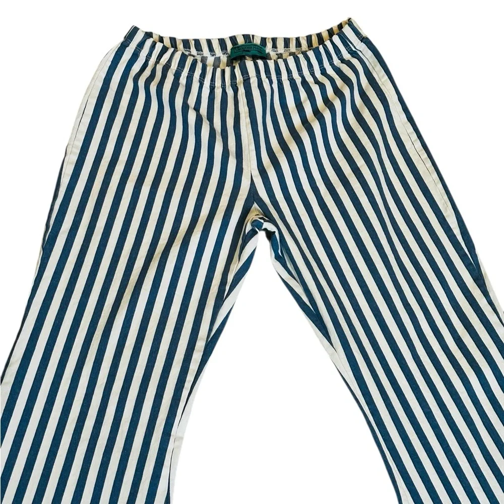 Vintage Bell Bottom Pull On Jeans Striped 70s Hippie Boho Festival Retro